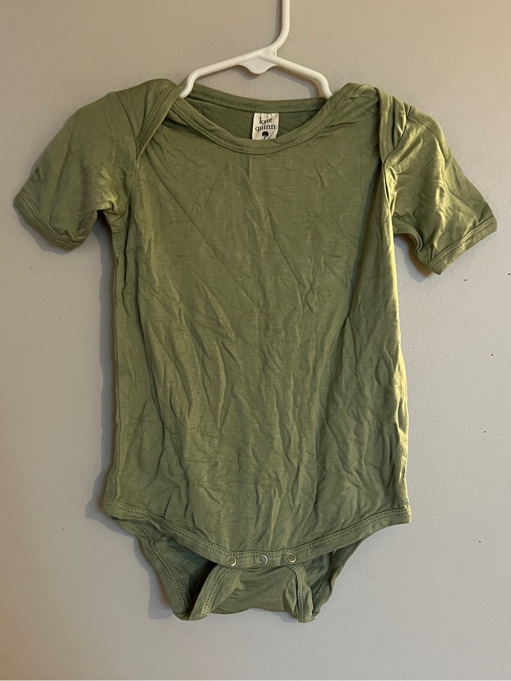 KATE QUINN Bamboo Collection Unisex Toddler Olive Green Short Sleeve Bodysuit